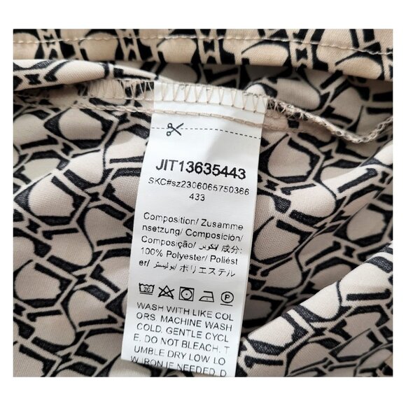 EMERY ROSE Tan & Black Tie-Front Blouse - New With Tags Women's L - Picture 6 of 6